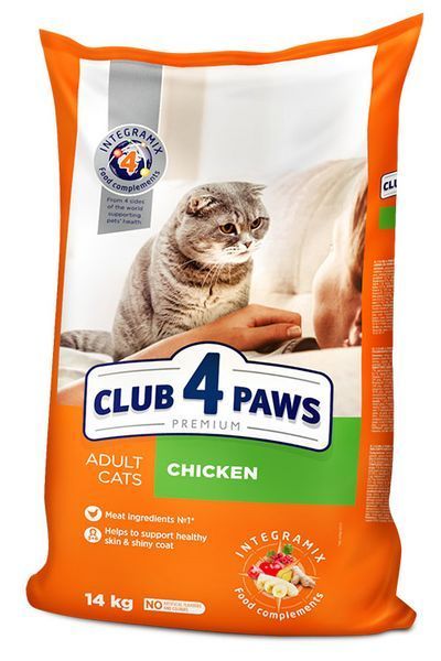 Сухой корм для кошек Club 4 Paws Клуб 4 лапы с курицей 1 кг (на вес) 70001 фото