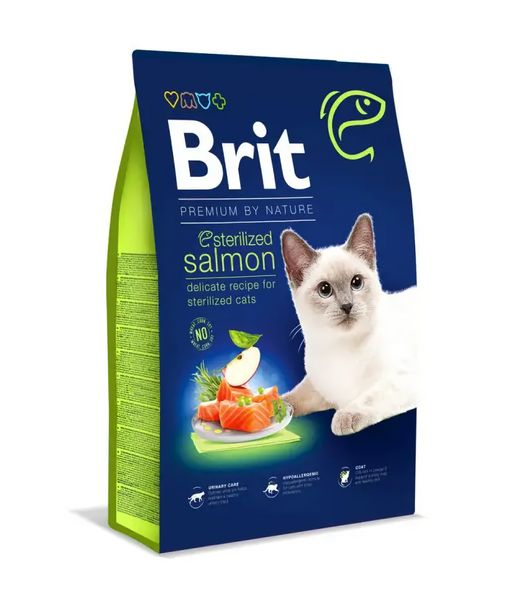 Сухой корм Брит Brit Premium by Nature Cat Sterilized Salmon с лососем для стерилизованных кошек, 1.5 кг 171864 фото