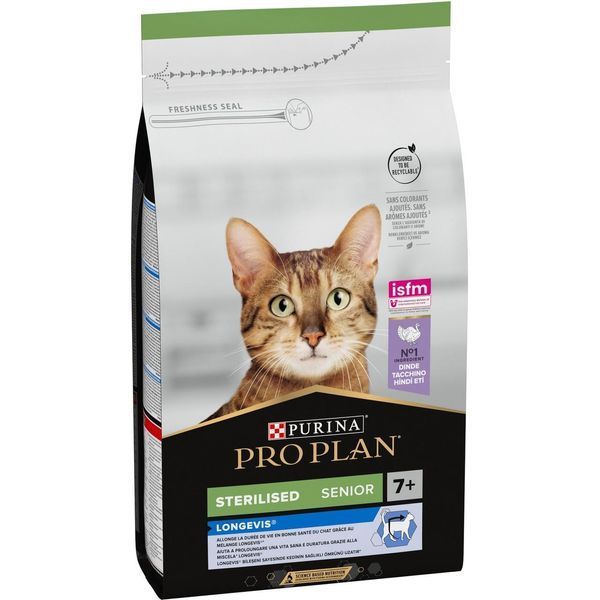 Сухий корм Purina Pro Plan Sterilised Senior для стерилізованих кішок старше 7 років з індичкою 1 кг (на вагу) п15551-1 фото