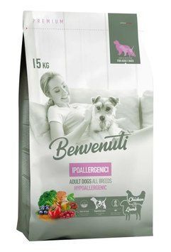 Сухой гипоаллергенный корм Бенвенути Benvenuti Hypoallergenic 15 кг для взрослых собак всех пород с курицей 27430 фото