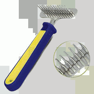 Гребінець-граблі, малі зуби однорядна, пластикова ручка UniZoo 22721 фото