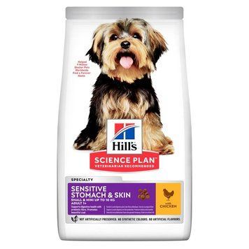 Сухой корм Хиллс Hills SP Adult Sensitive Stomach&Skin для собак с курицей для здоровой пищеварительной систем 6 кг 608075 фото