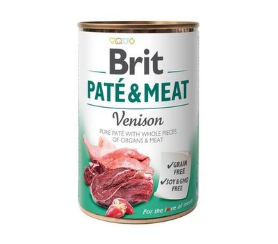 Вологий корм Brit Care Paté & Meat Dog Venison для собак з олениною 400 г 100866/100078/0328 фото