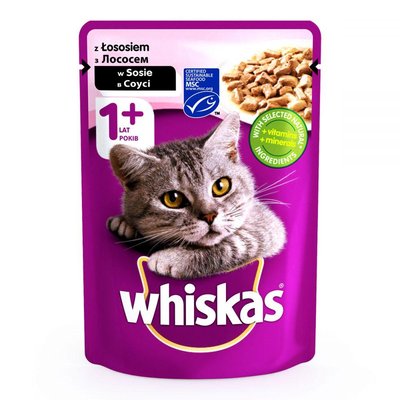 Whiskas 100 гр консерва для котів з лососем в соусі / 100 гр 239152 фото