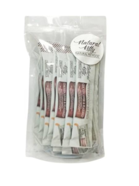 Крем-снеки для котів Natural Kitty Creamy зі смаком курки, печінки та насіння льону 24 шт х 12 г В-Р27631 фото