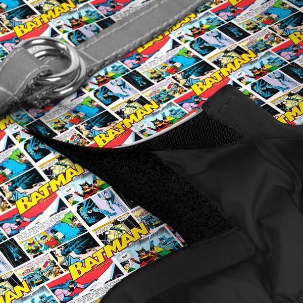 Шлея для собак м'яка WAUDOG Clothes з QR-паспортом, малюнок "Бетмен комікс", S2, В 46-50 см, C 43-45 см 1012-4005 фото