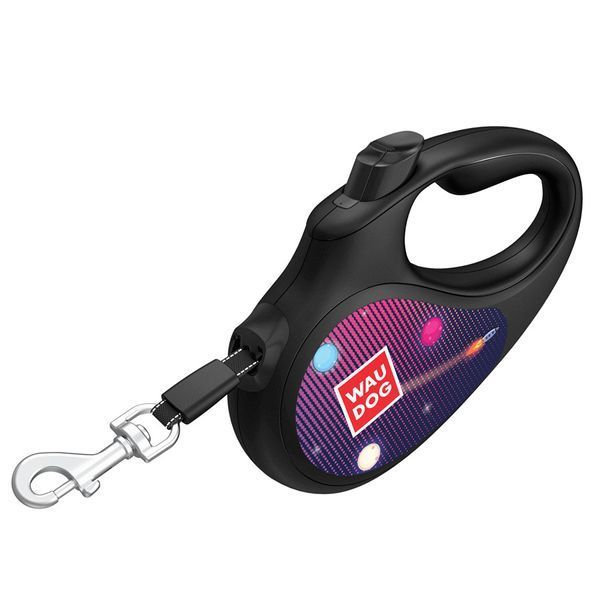 Поводок-рулетка для собак WAUDOG R-leash, рисунок "Космос. Ракетостроение", светоотражающая лента, L, до 50 8126-0124-01 фото