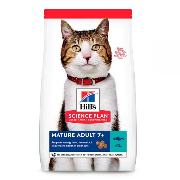 Hills Science Plan Feline Mature Adult 7+ Tuna Сухий корм для кішок з тунцем / 1,5 кг 604101 фото