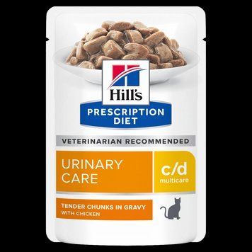 Вологий корм для котів Hill's Хіллс PD c/d для догляду за сечовидільною системою з куркою, пауч 85 г 605601 фото