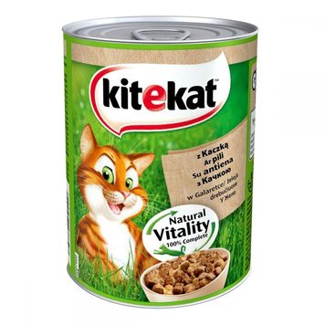 Kitekat Natural Vitality Консерви для кішок з качкою в желе, 400 г 137303 фото