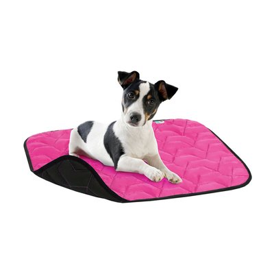 Підстилка для собак AV, розмір M, 80*55 см, рожево-чорна 0079 фото