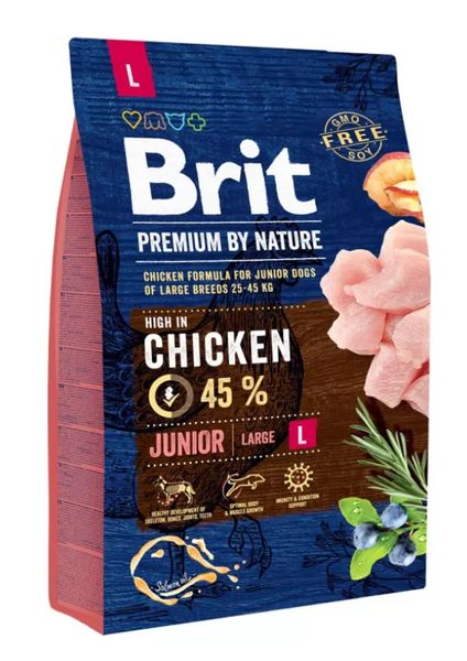 Сухой корм Брит Brit Premium Junior L для щенков и молодых собак крупных пород, возрастом от 3 до 24 мес.,3 кг 170823/6420 фото