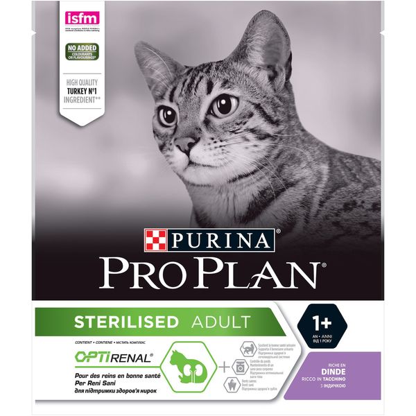 Сухой корм Purina Pro Plan Sterilised Turkey для стерилизованных кошек с индейкой 400 г 19948 фото