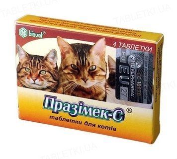 Празімек-С для кішок на 4 кг (№4 таблетки), Bioveta BIV70650 фото