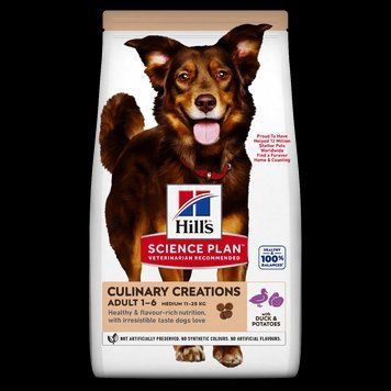 Сухий корм Хіллс Hill&rsquo;s SP Adult Medium Culinary Creations для собак середніх порід із качкою та картоплею 2.5 кг 607388 фото