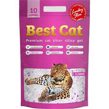 Силікагелевий наповнювач Бест Кет Best Cat Pink Flowers для котячого туалету, 10 л (5 кг) 242911 фото