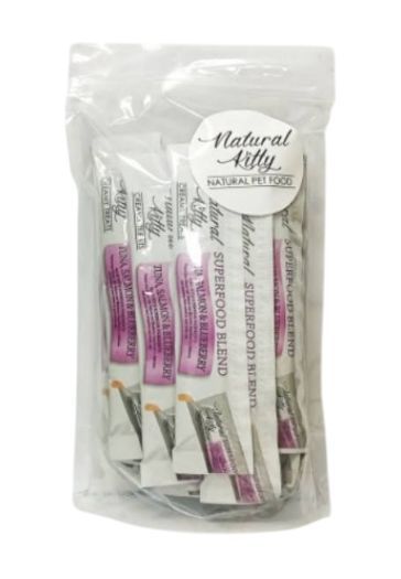 Крем-снеки для котів Natural Kitty Creamy зі смаком тунця, лосося та чорниці 24 шт х 12 г В-Р27648 фото