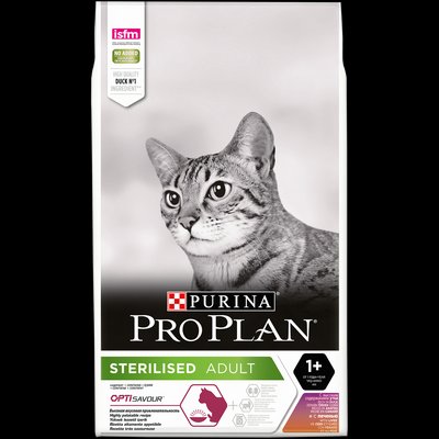Purina Pro Plan Sterilised 10кг-корм для стерилізованих кішок і котів з качкою 3843 фото