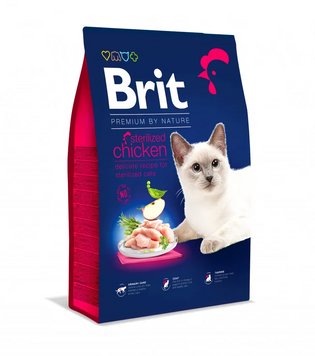 Сухой корм Брит Brit Premium by Nature Cat Sterilized с курицей для стерилизованных кошек, 8 кг 171870 фото