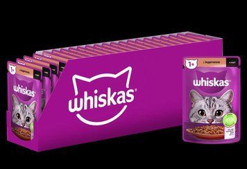 Влажный корм Whiskas (Вискас) с индейкой в соусе для взрослых кошек 85 г (блок 28 шт) 443942 фото