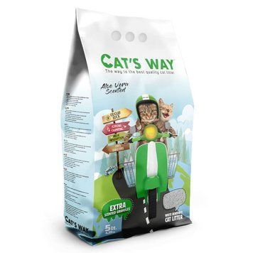 Бентонітовий наповнювач для котячого туалету Cat's Way Aloe Vera Алоє Вера 5 л (зелений) 28021 фото