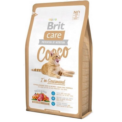 Brit Care COCCO Gourmand Гипоаллергенный корм для кошек с уткой и лососем / 7 кг 505760,505753 фото