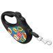 Повідець-рулетка для собак WAUDOG R-leash, малюнок "ВАУ", XS, до 12 кг, 3 м, світловідбивна стрічка чорний 8123-0087-01 фото 2