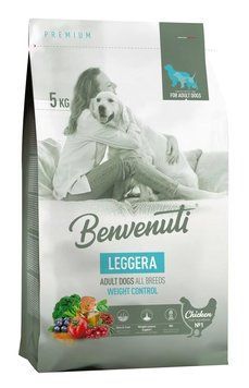 Сухой корм для контроля веса Бенвенути Benvenuti LEGGERA для взрослых собак всех пород с курицей 5 кг (срок 10.04.2026 г) 27428 фото