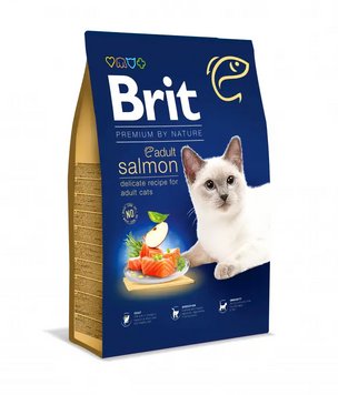 Сухой корм Брит Brit Premium by Nature Cat Adult Salmon с лососем для кошек, 1.5 кг 171860 фото