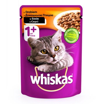 Whiskas Консерви для кішок з домашньою птицею в соусі 100 г 901827 фото