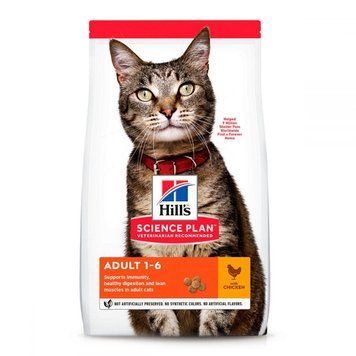 Хиллс Hill's Science Plan Feline Adult Chicken сухой корм для кошек с курицей, 1.5 кг 607644 фото