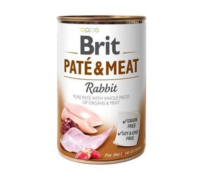 Вологий корм Brit Care Paté & Meat Dog Rabbit для собак із кроликом 400 г 100863/100076/0311 фото