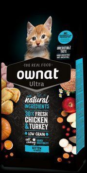 Сухий корм для кошенят Овнат Ownat Ultra з куркою та індичкою, 1.5 кг 700196 фото