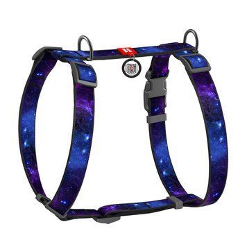 Шлея для собак анатомическая H-образная WAUDOG Nylon с QR-паспортом, рисунок "NASA21", пластиковый фастекс, S, 320-0148 фото