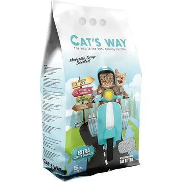Бентонітовий наповнювач для котячого туалету Cat's Way Marseille Soap Марсельське мило 5 л (блакитний) 28023 фото