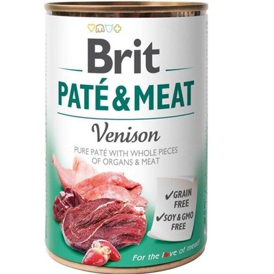 Вологий корм Бріт Brit Care Paté & Meat Dog Venison для собак з олениною 400 г 100866/100078/0328 фото