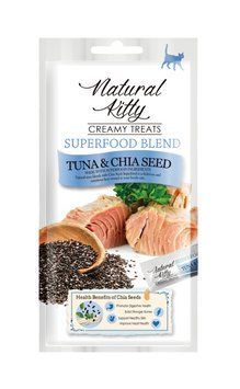 Крем-снек для кішок Natural Kitty Creamy зі смаком тунця та насіння чиа 24 х 12 г В-Р31300 фото