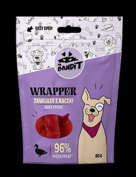 Ласощі для собак Містер Бандіт Mr.Bandit палички обгорнуті з качкою для собак, 80 г 206403 фото