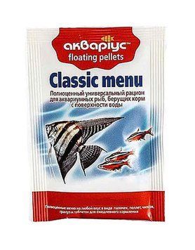 Корм для риб Classic Menu плаваючі пеллети 40 г, Акваріус 5274 фото