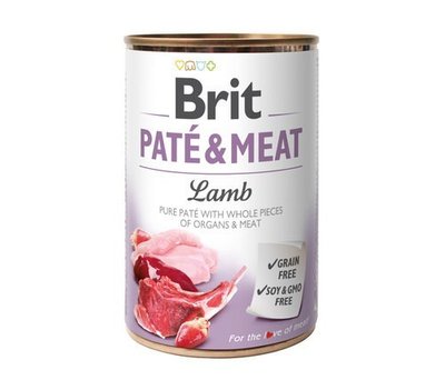 Вологий корм Brit Care Paté & Meat Dog Lamb для собак з ягням 400 г 100861/100077/0441 фото