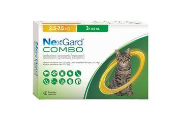 NexGard Combo (НексГард Комбо) Капли от блох клещей и гельминтов для кошек 2.5 - 7.5 кг (L) №3 пипетки 0.9 мл 1035070 фото