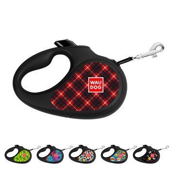 Поводок-рулетка для собак WAUDOG R-leash, рисунок "Шотландка", XS, до 12 кг, 3 м, светоотражающая лента черный 8123-0098-01 фото