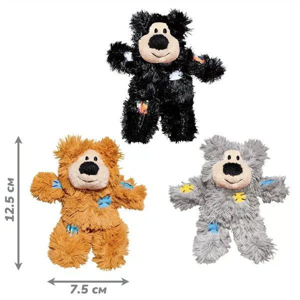 Іграшка для котів Конг KONG Cat Softies Patchwork Bear Assorted Ведмедик з котячою м'ятою (в асортименті) 79022 фото