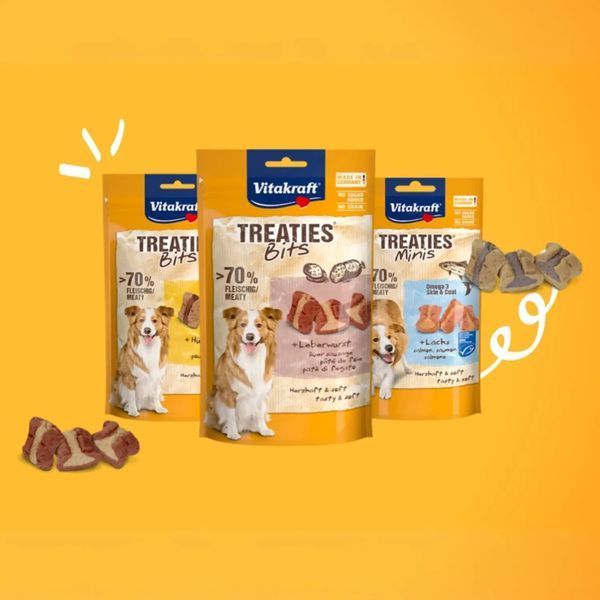 М&rsquo;які міні закуски для собак Вітакрафт Vitakraft Treaties MINIS ласощі з ліверною ковбасою, 48 г В34047 фото