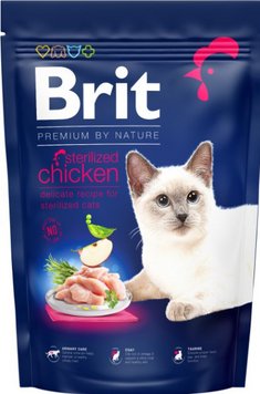 Сухой корм Брит Brit Premium by Nature Cat Sterilized с курицей для стерилизованных кошек, 800 г 171854 фото