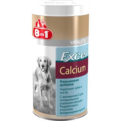 Кальцій 8in1 Excel Calcium для собак таблетки 155 шт (кормова добавка з кальцієм і вітаміном D) 660473 /109402 фото