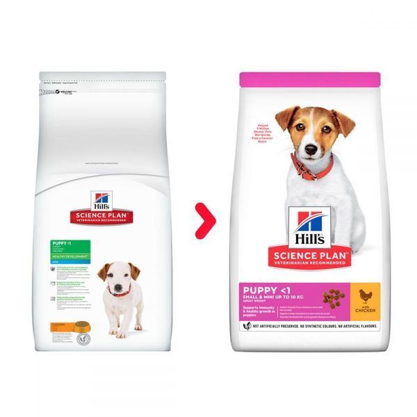 Сухой корм Хиллс Hills SP Puppy Small&Mini корм для щенков мини и малых пород с курицей 1+0.5 кг 607652 фото