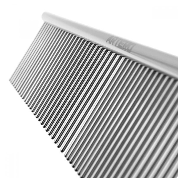 Комбинированная металлическая расческа Artero Long-Tooth Comb для животных, длина 18 см В-P949 фото