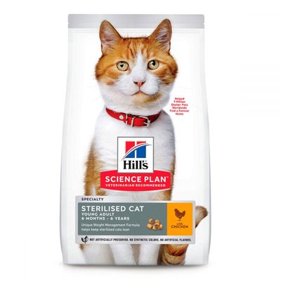 Корм для котів Хіллс Hills SP Sterilised Cat Young Adult сухий корм для стерилізованих і кастрованих котів з куркою 15 кг 607275 фото