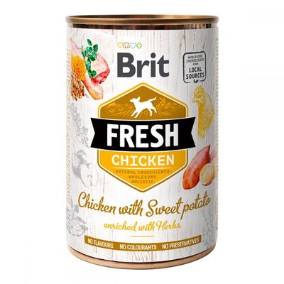 Brit Fresh Chicken with Sweet Potato Консерви для собак з куркою і бататом / 400 гр 100159/3893 фото